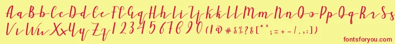 Ailand Font – Red Fonts on Yellow Background