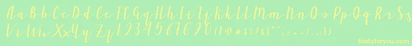 Ailand Font – Yellow Fonts on Green Background