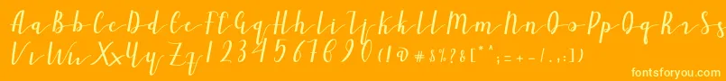 Ailand-Schriftart – Gelbe Schriften auf orangefarbenem Hintergrund