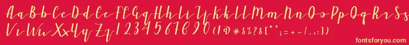 Ailand Font – Yellow Fonts on Red Background