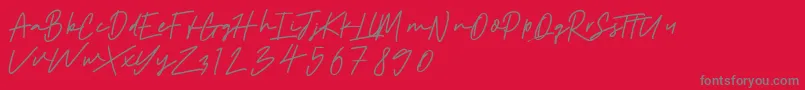 Aintonio Font – Gray Fonts on Red Background