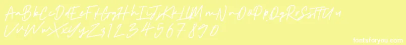 Aintonio Font – White Fonts on Yellow Background