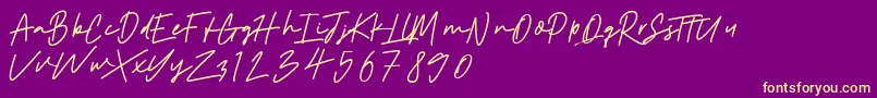 Saiba mais sobre a fonte Aintonio Fonte Aintonio – fontes amarelas em um fundo roxo