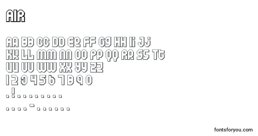 AIR      (118898)-fontti – aakkoset, numerot, erikoismerkit