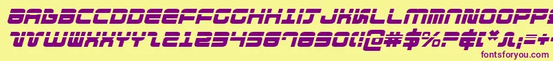 DirektorLaserItalic Font – Purple Fonts on Yellow Background