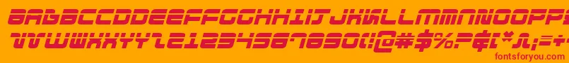 Czcionka DirektorLaserItalic – czerwone czcionki na pomarańczowym tle