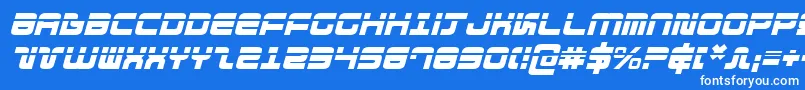 DirektorLaserItalic Font – White Fonts on Blue Background