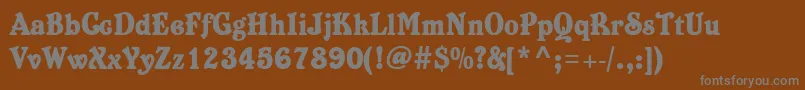 Weitere Informationen zur Belshaw ffy-Schriftart Belshaw ffy-Schriftart – Graue Schriften auf braunem Hintergrund