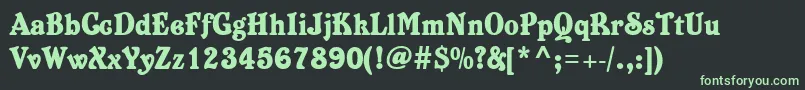 フォントBelshaw ffy – 黒い背景に緑の文字