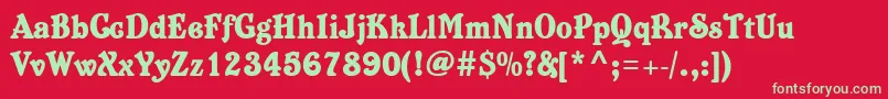 Belshaw ffy Font – Green Fonts on Red Background
