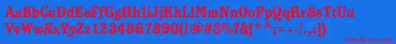 Belshaw ffy Font – Red Fonts on Blue Background