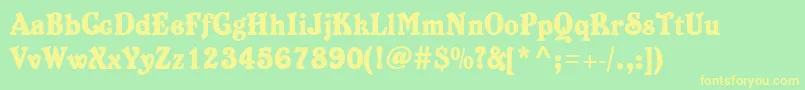 Belshaw ffy Font – Yellow Fonts on Green Background