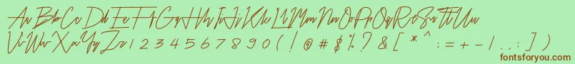 Airin-Schriftart – Braune Schriften auf grünem Hintergrund