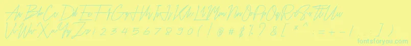 Czcionka Airin – zielone czcionki na żółtym tle