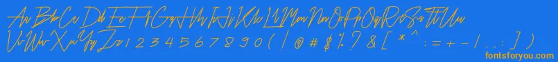 Airin Font – Orange Fonts on Blue Background