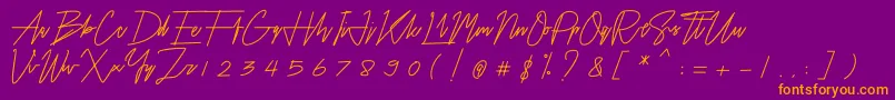 Airin Font – Orange Fonts on Purple Background