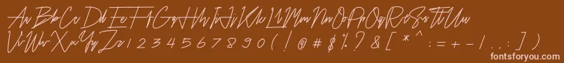Airin Font – Pink Fonts on Brown Background