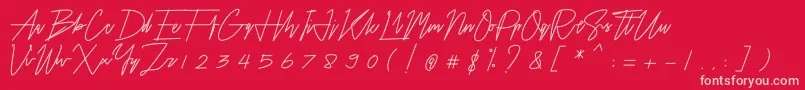 Airin Font – Pink Fonts on Red Background