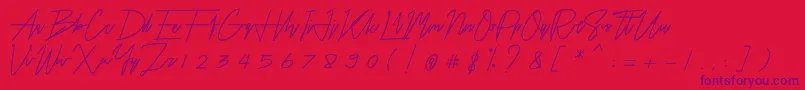 Airin Font – Purple Fonts on Red Background
