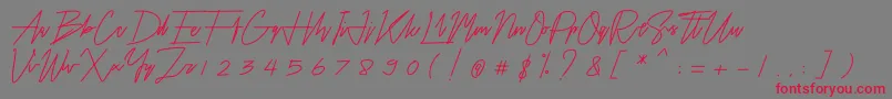 フォントAirin – 赤い文字の灰色の背景