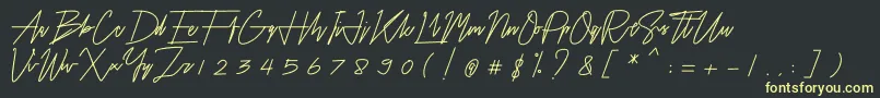 Airin Font – Yellow Fonts on Black Background