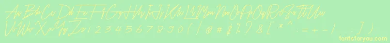 Airin Font – Yellow Fonts on Green Background