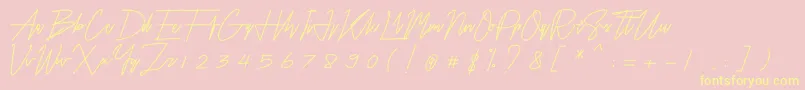 Airin Font – Yellow Fonts on Pink Background