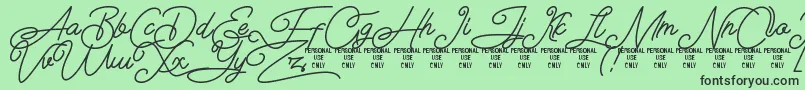 フォントAirlangga Personal Use Only – 緑の背景に黒い文字