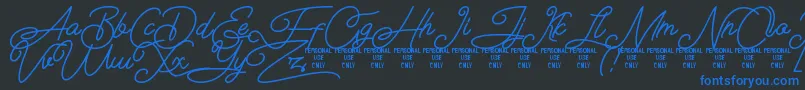 Airlangga Personal Use Only Font – Blue Fonts on Black Background