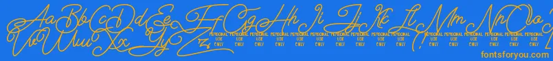 Airlangga Personal Use Only Font – Orange Fonts on Blue Background