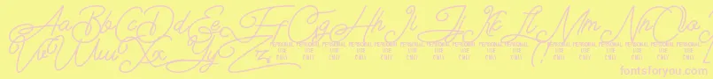 Airlangga Personal Use Only Font – Pink Fonts on Yellow Background