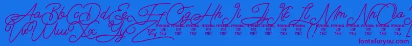 Airlangga Personal Use Only Font – Purple Fonts on Blue Background