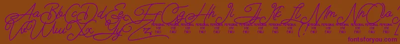 Airlangga Personal Use Only Font – Purple Fonts on Brown Background