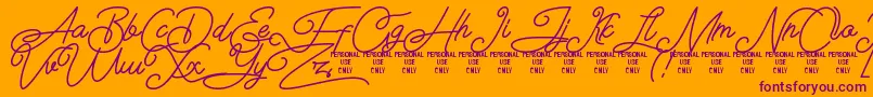 Airlangga Personal Use Only Font – Purple Fonts on Orange Background