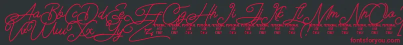 Fonte Airlangga Personal Use Only – fontes vermelhas em um fundo preto