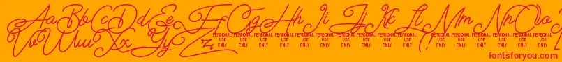 Airlangga Personal Use Only Font – Red Fonts on Orange Background
