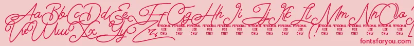 フォントAirlangga Personal Use Only – ピンクの背景に赤い文字