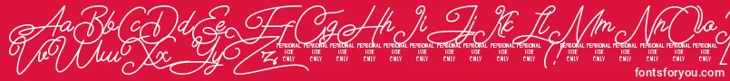 フォントAirlangga Personal Use Only – 赤い背景に白い文字