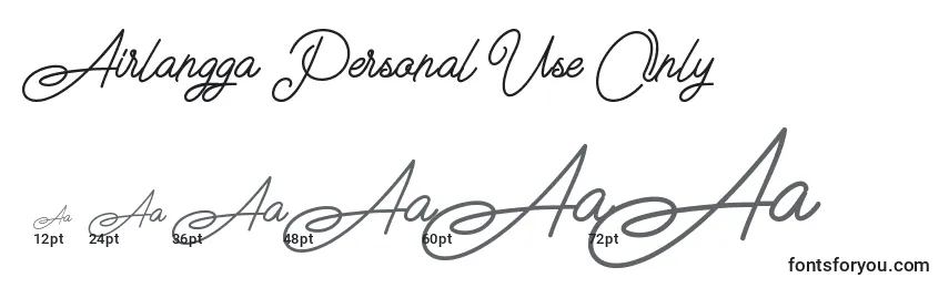 Airlangga Personal Use Only Font Sizes