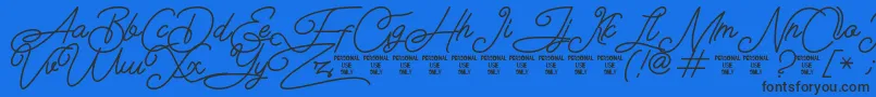 Шрифт Airlangga Personal Use Only – чёрные шрифты на синем фоне