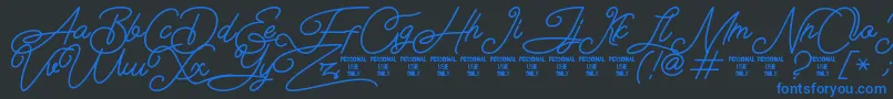 Weitere Informationen zur Airlangga Personal Use Only-Schriftart Airlangga Personal Use Only-Schriftart – Blaue Schriften auf schwarzem Hintergrund