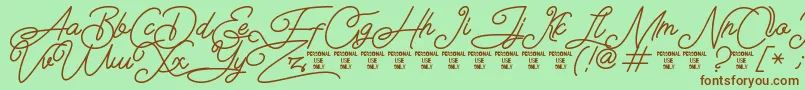 Airlangga Personal Use Only Font – Brown Fonts on Green Background