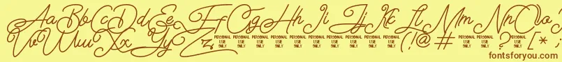 Airlangga Personal Use Only Font – Brown Fonts on Yellow Background