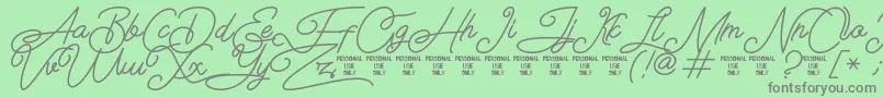 Airlangga Personal Use Only Font – Gray Fonts on Green Background