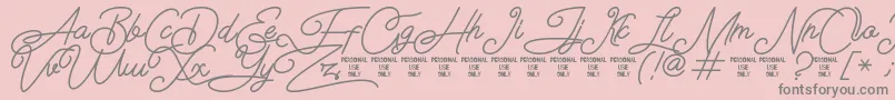 Airlangga Personal Use Only Font – Gray Fonts on Pink Background