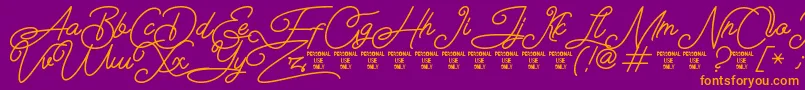 Airlangga Personal Use Only Font – Orange Fonts on Purple Background