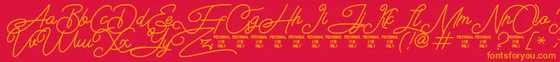 Airlangga Personal Use Only Font – Orange Fonts on Red Background