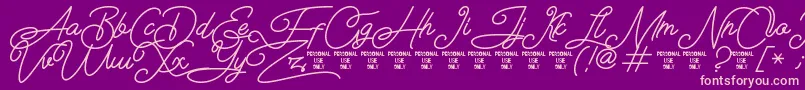 Airlangga Personal Use Only-Schriftart – Rosa Schriften auf violettem Hintergrund