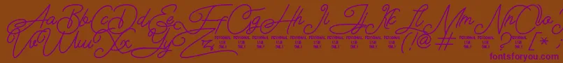 Airlangga Personal Use Only Font – Purple Fonts on Brown Background