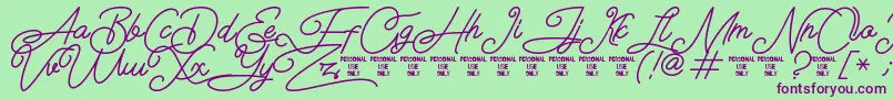 Airlangga Personal Use Only Font – Purple Fonts on Green Background